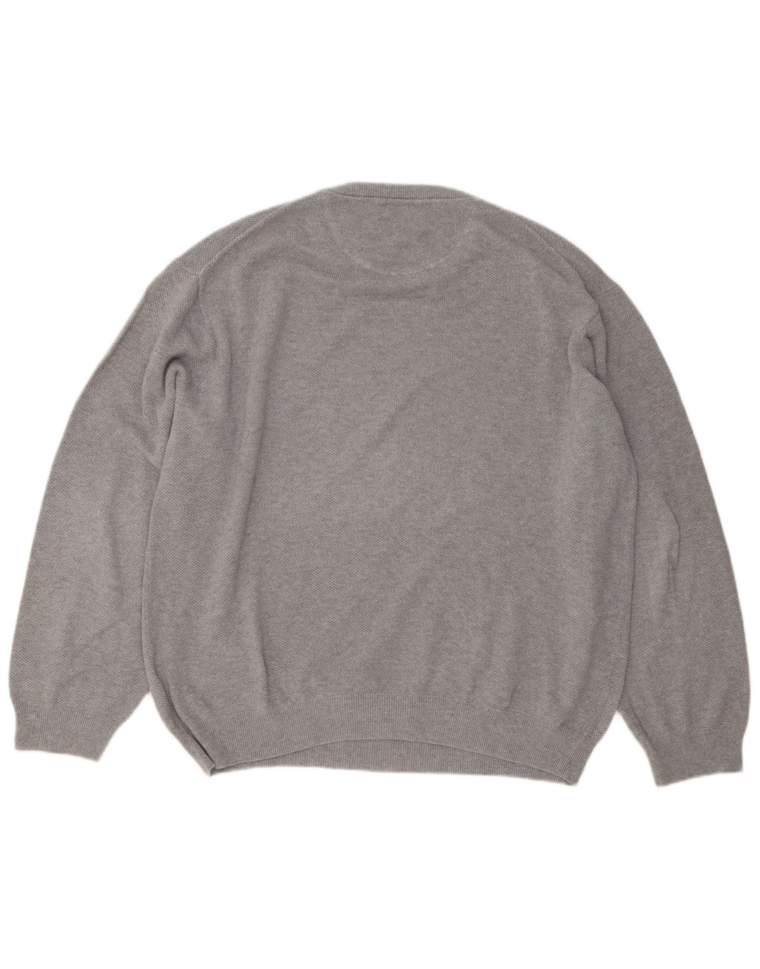 Gant Herren-Pullover mit Rundhalsausschnitt, 3XL, graue Baumwolle