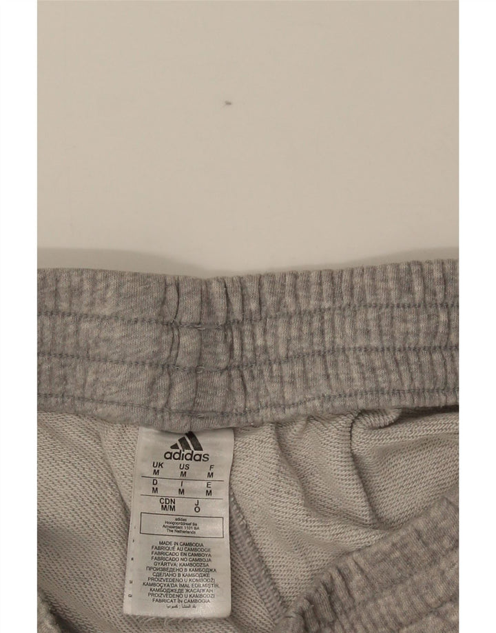 Adidas Herren-Sportshorts aus mittelgrau gefleckter Baumwolle