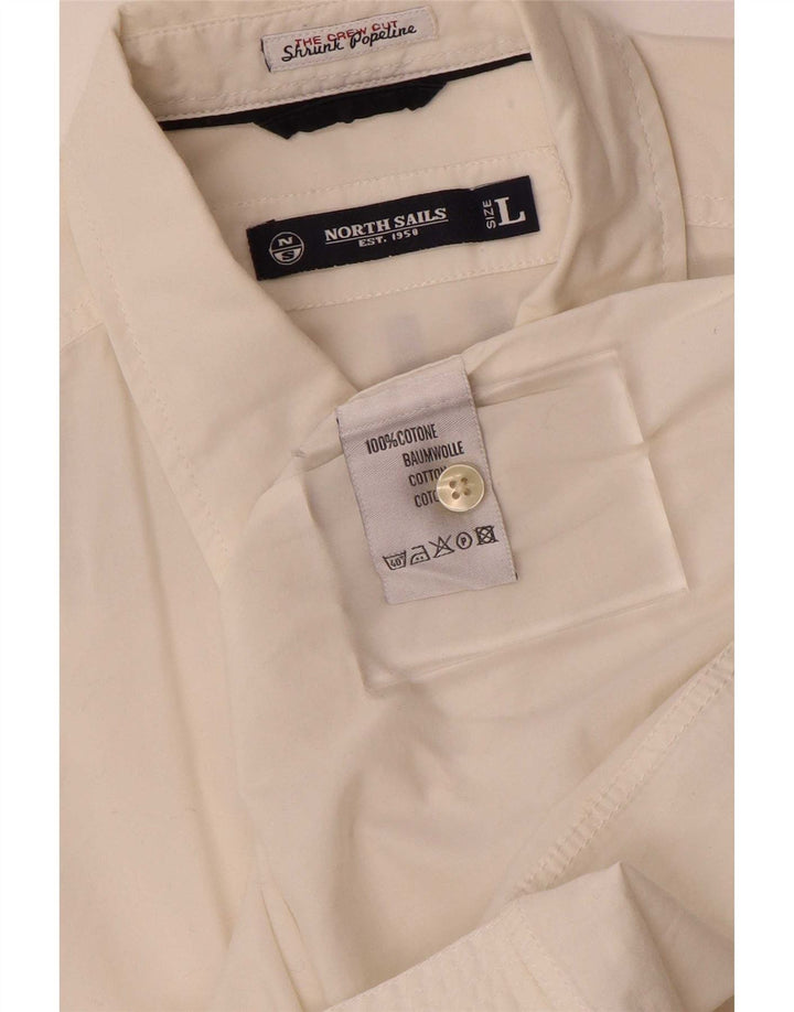North Sails Herren-Kurzarmshirt mit Grafik, groß, aus weißer Baumwolle