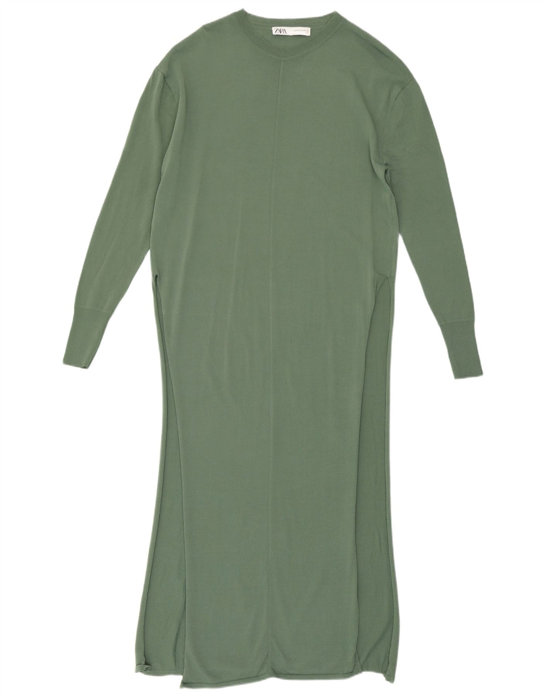 Zara Damen Maxikleid UK 12 Mittelgrüne Viskose