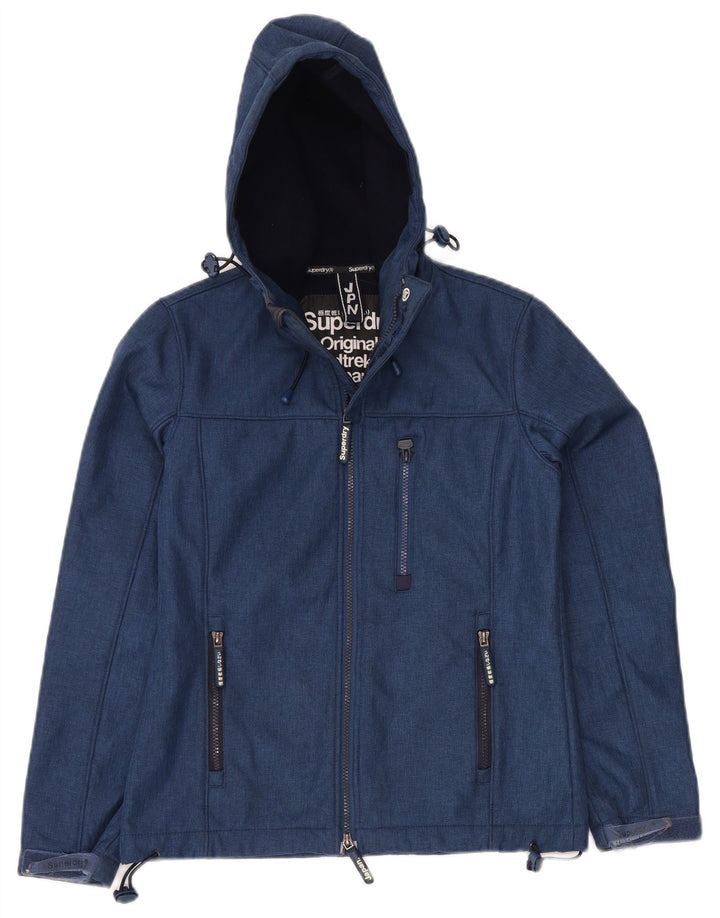 SUPERDRY Herren-Windcheater mit Kapuze, Windjacke, Größe 36, Blau