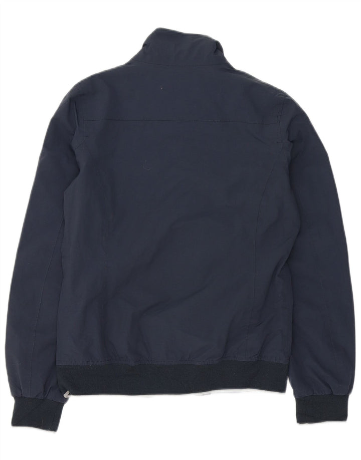 CONTE OF FLORENCE Womens Bomber Jacket IT 44 Medium Navy Blue Polyester