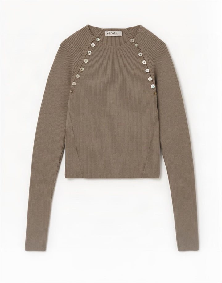 Zara Damen Crop Bluse Top UK 12 Mittelgraue Viskose