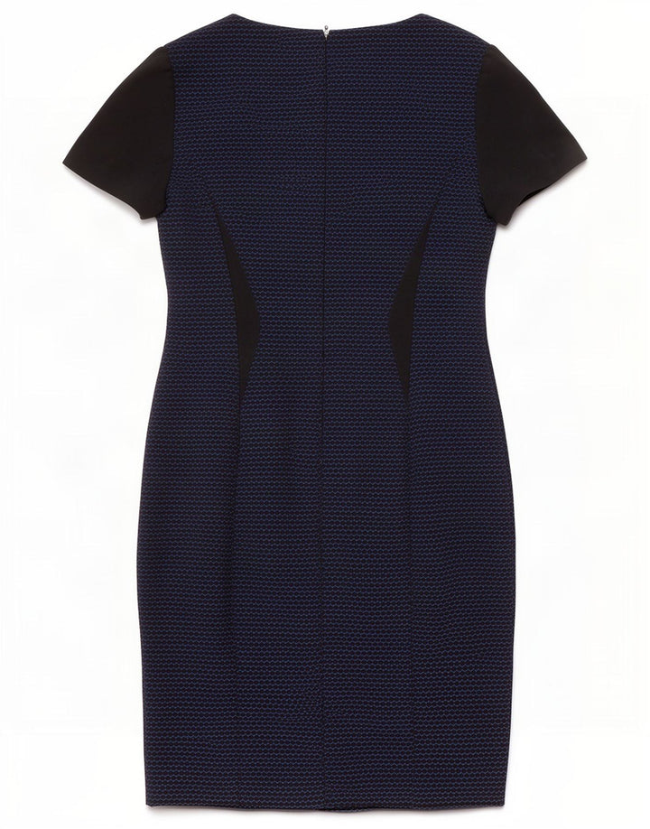 Marks & Spencer Damen Etuikleid UK 14 Mittel Marineblau Farbblock