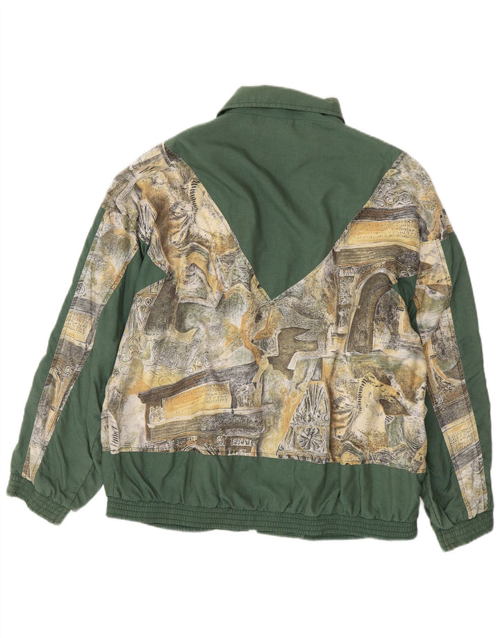 VINTAGE Herren-Trainingsanzug mit lockerer Passform, grafisches Oberteil, Jacke, klein, Khaki, Polyamid