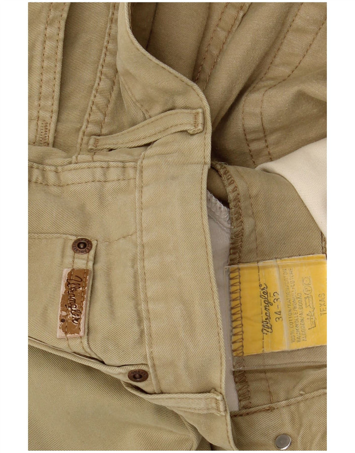 WRANGLER Herren Texas Straight Freizeithose W34 L32 Beige Baumwolle