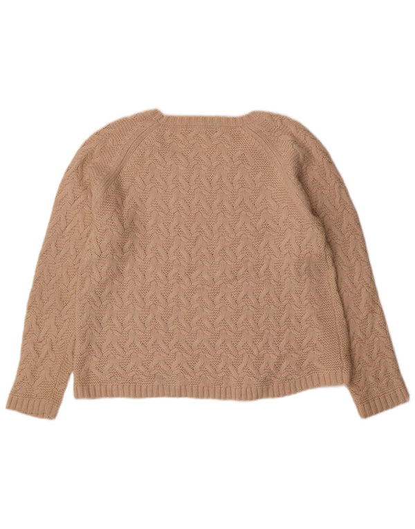Marks & Spencer Damen-Pullover mit U-Boot-Ausschnitt, UK 14, Größe L, Beige, Acryl