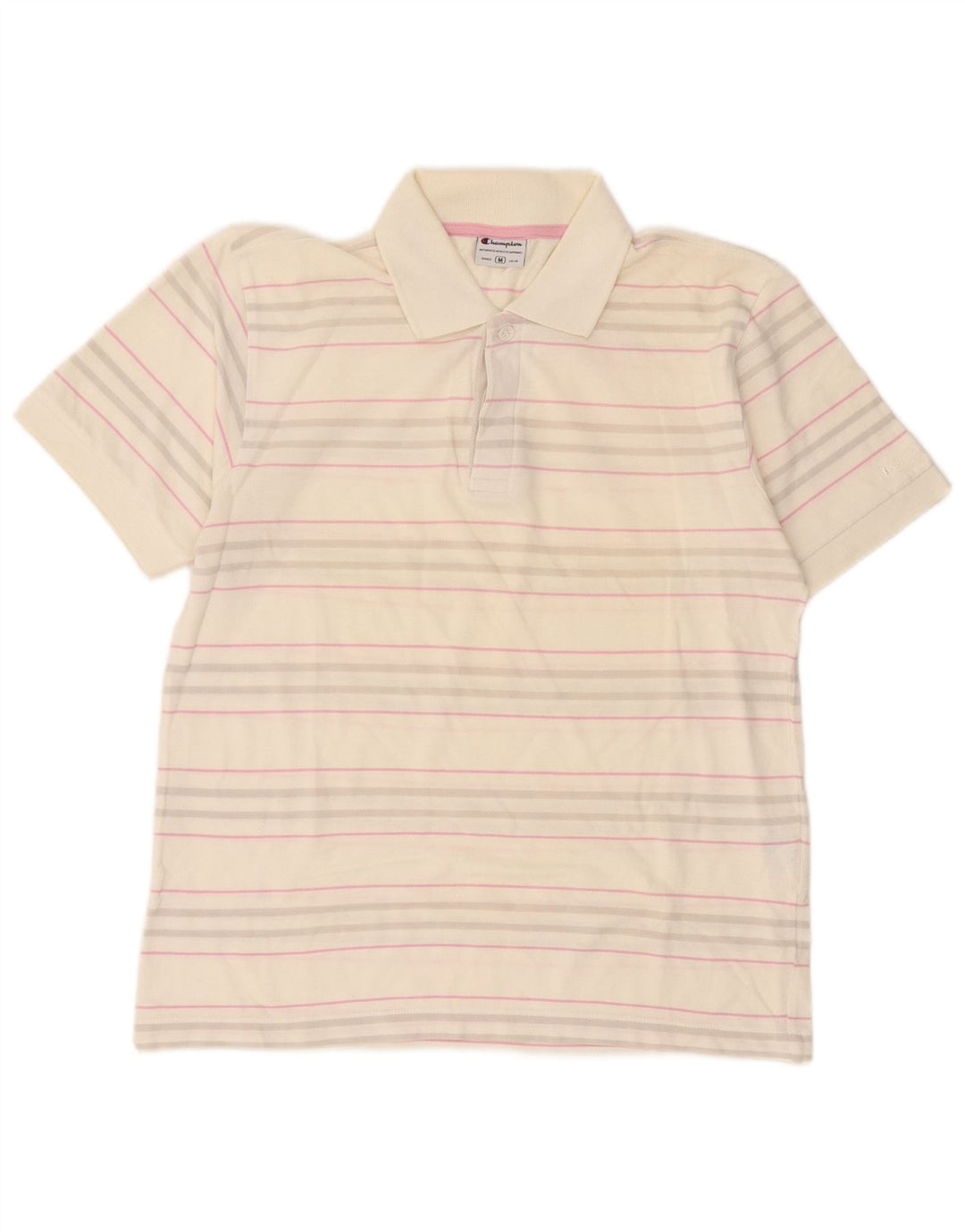 Champion Herren-Poloshirt aus mittelweißer, gestreifter Baumwolle