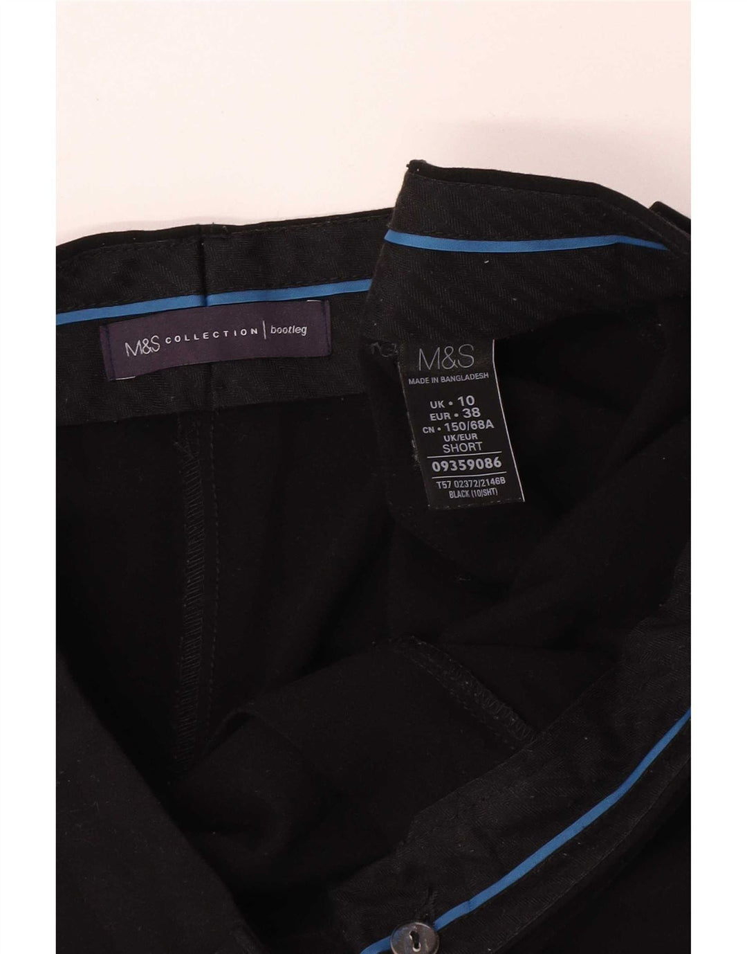 Marks & Spencer Damen Bootcut-Anzughose UK 10 Small W30 L28 Schwarz