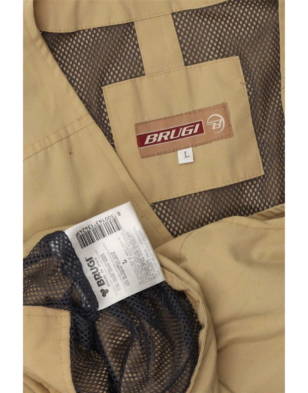 Brugi Herren Utility Gilet UK 40 Large Khaki Polyester