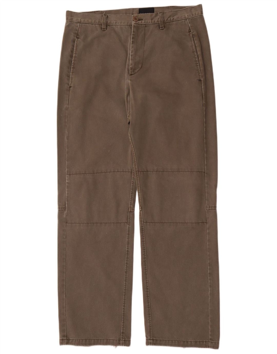 Calvin Klein Herren Straight Chino Hose W34 L33 Grau