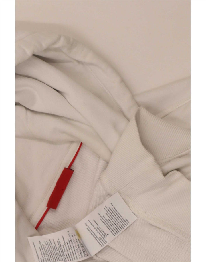 Hugo Boss Herren-Kapuzenpullover mit Grafik, Größe S, weiße Baumwolle