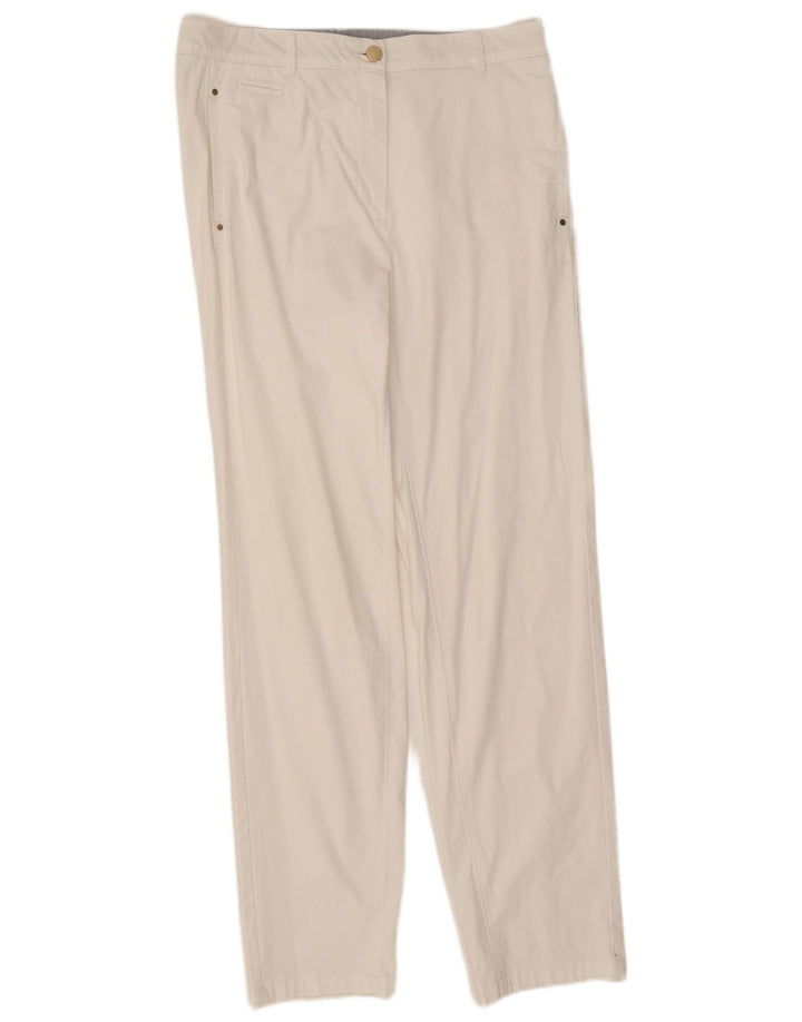 Marks & Spencer Damen gerade Chinohose UK 12 Medium W32 L30 Weiß