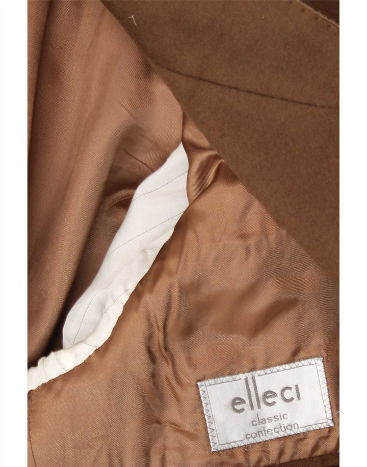 Elleci Herren-Blazer mit 2 Knöpfen, UK 40, große braune Lammwolle