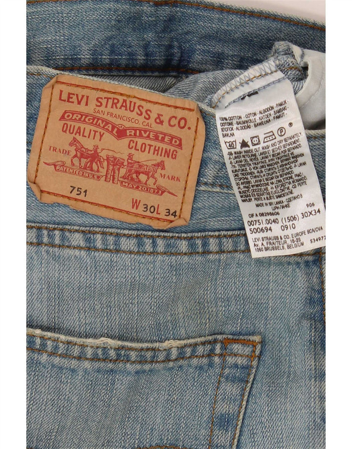 Levi's Damen 751 Straight Jeans W30 L34 Blaue Baumwolle