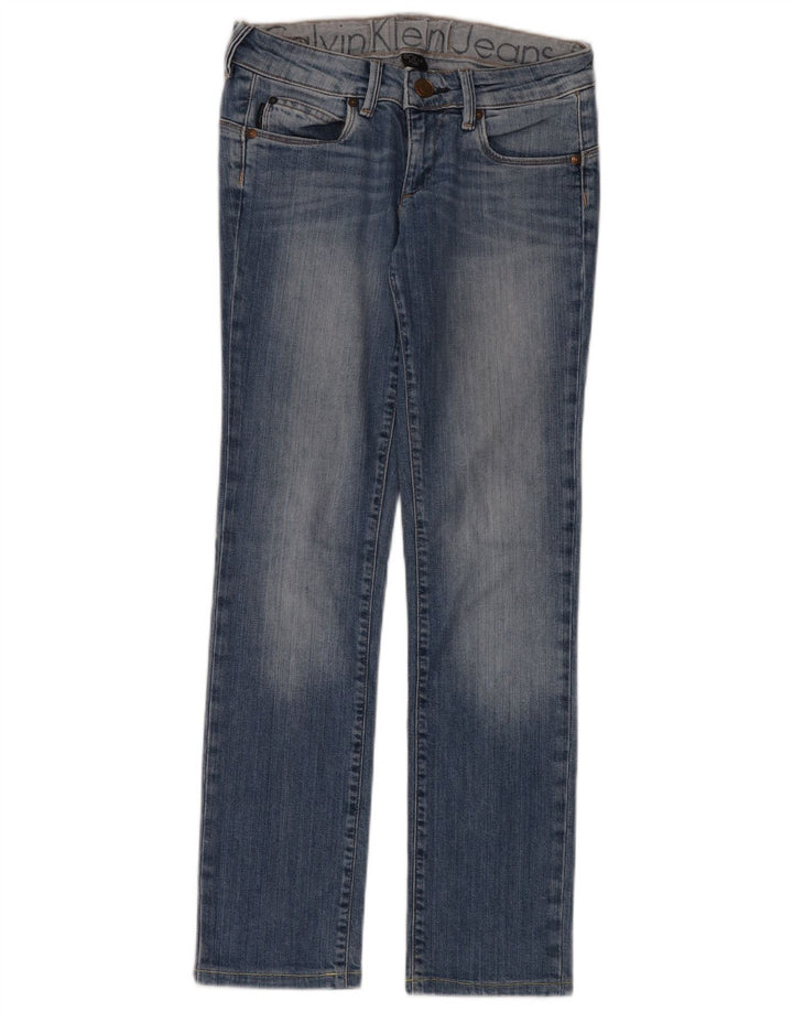 Calvin Klein Damen Straight Jeans W26 L30 Blaue Baumwolle