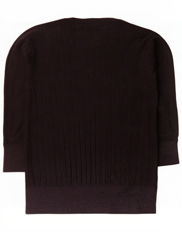 Hobbs Damenpullover mit 3/4-Ärmeln und V-Ausschnitt, UK 14, mittelschwarze Wolle
