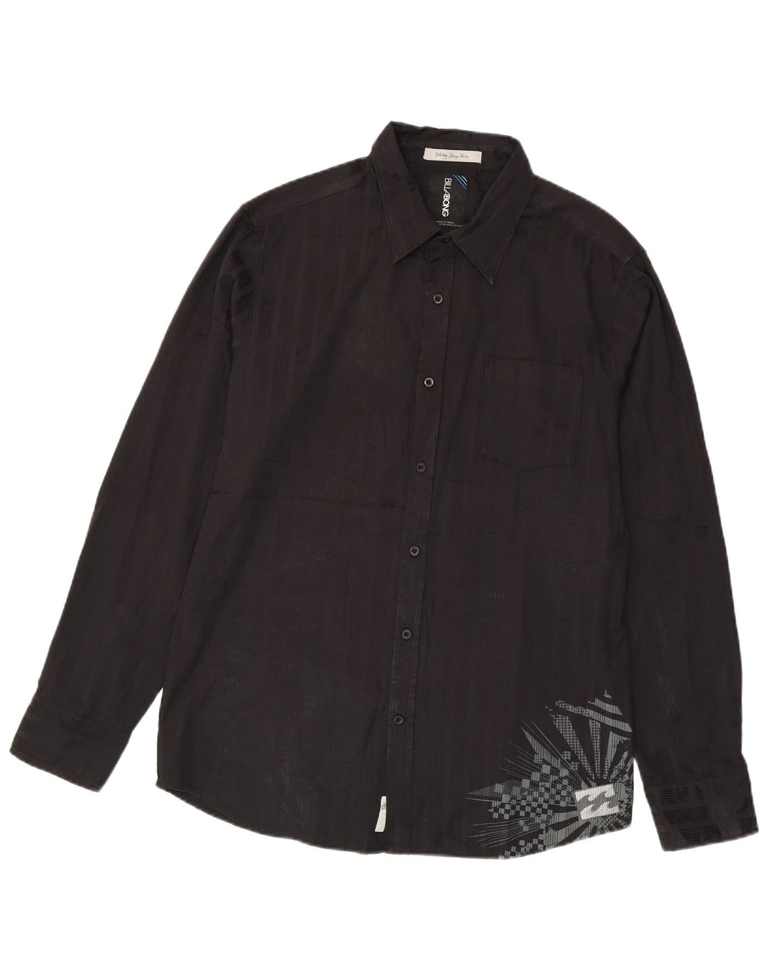 Billabong Mens Graphic Shirt XL Schwarz gestreift Polyester