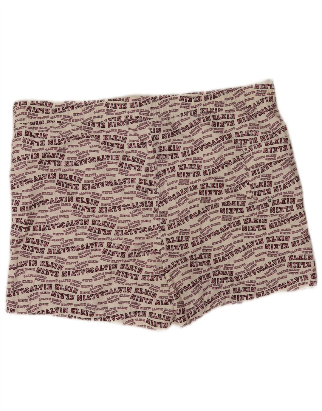 Calvin Klein Herren-Badeshorts mit Grafik, groß, cremefarbenes Polyester