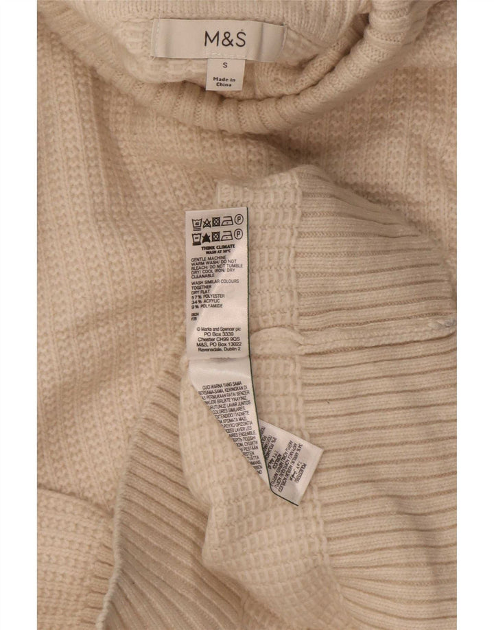 Marks & Spencer Rollkragenpullover für Damen, UK 10, Größe S, Beige, Polyester