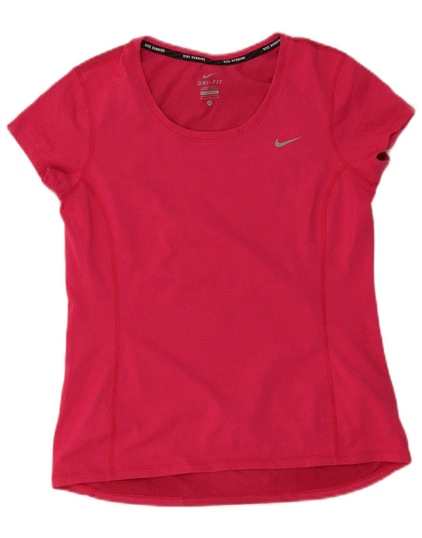 Nike Damen Dri Fit T-Shirt Top UK 12 Mittelrosa Polyester