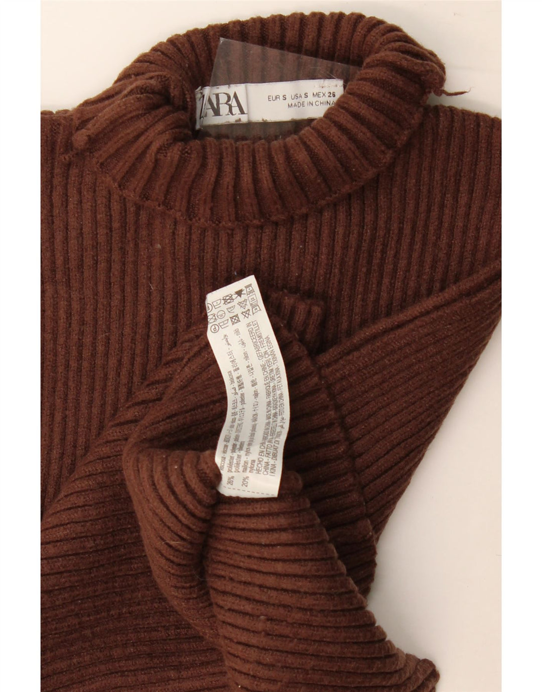 Zara Damen Crop Vest Top UK 8 Small Braune Viskose