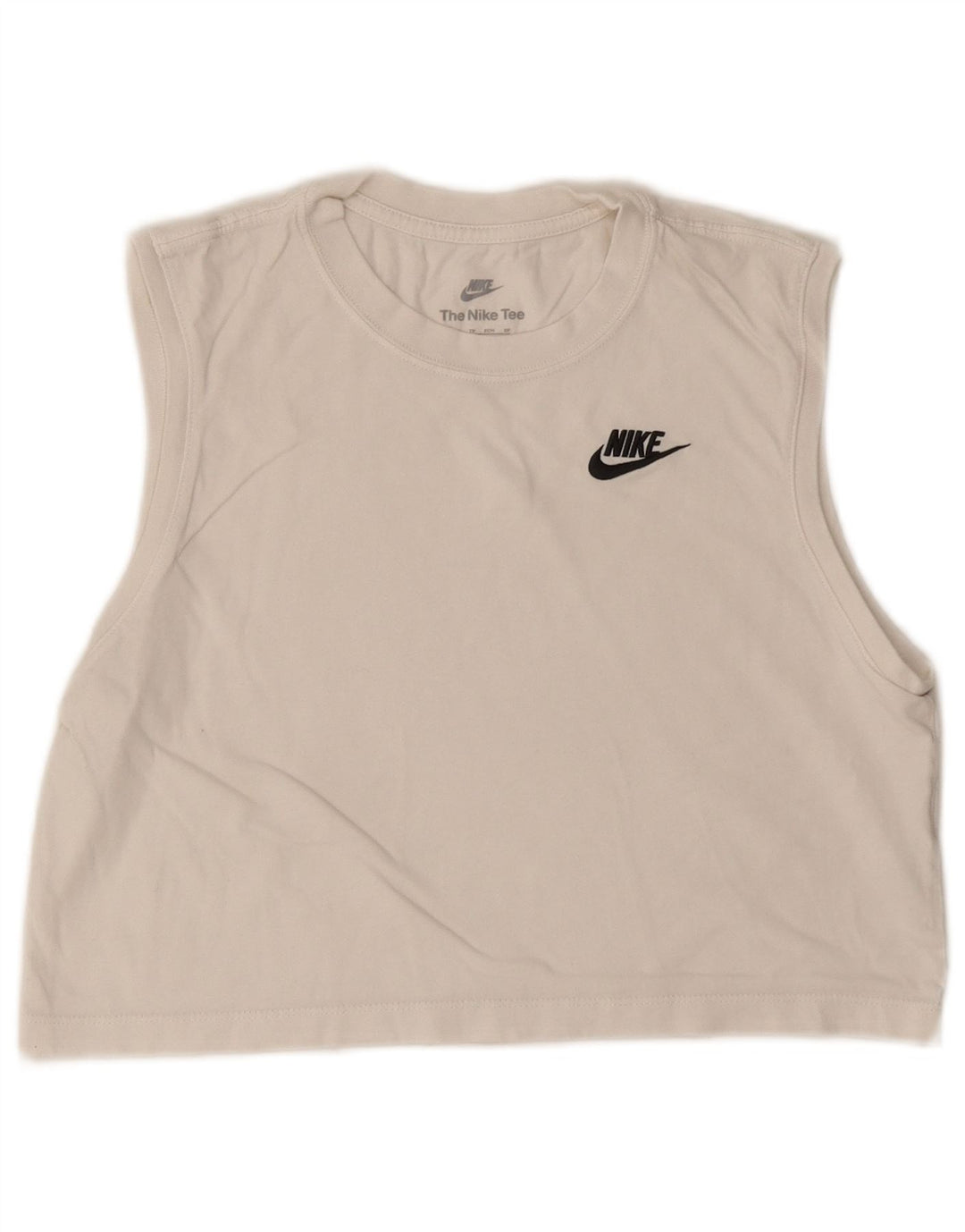 Nike Womens Crop Oversized Vest Top UK 6 XS Weiße Baumwolle