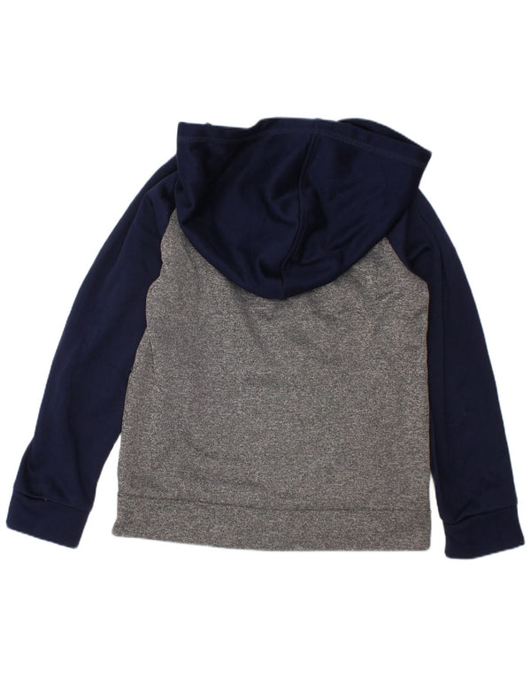 PUMA Jungen-Kapuzenpullover mit grafischem Reißverschluss, 5–6 Jahre, graues Farbblock-Polyester