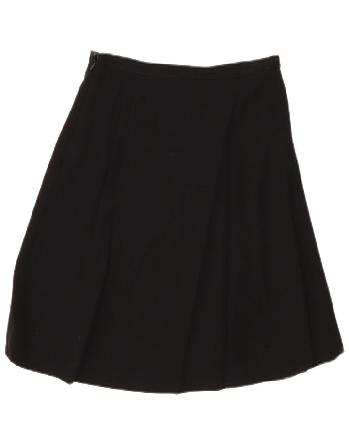 EMPORIO ARMANI Damen A-Linien-Rock mit hoher Taille, Größe 40, Größe S, W24, schwarze Wolle