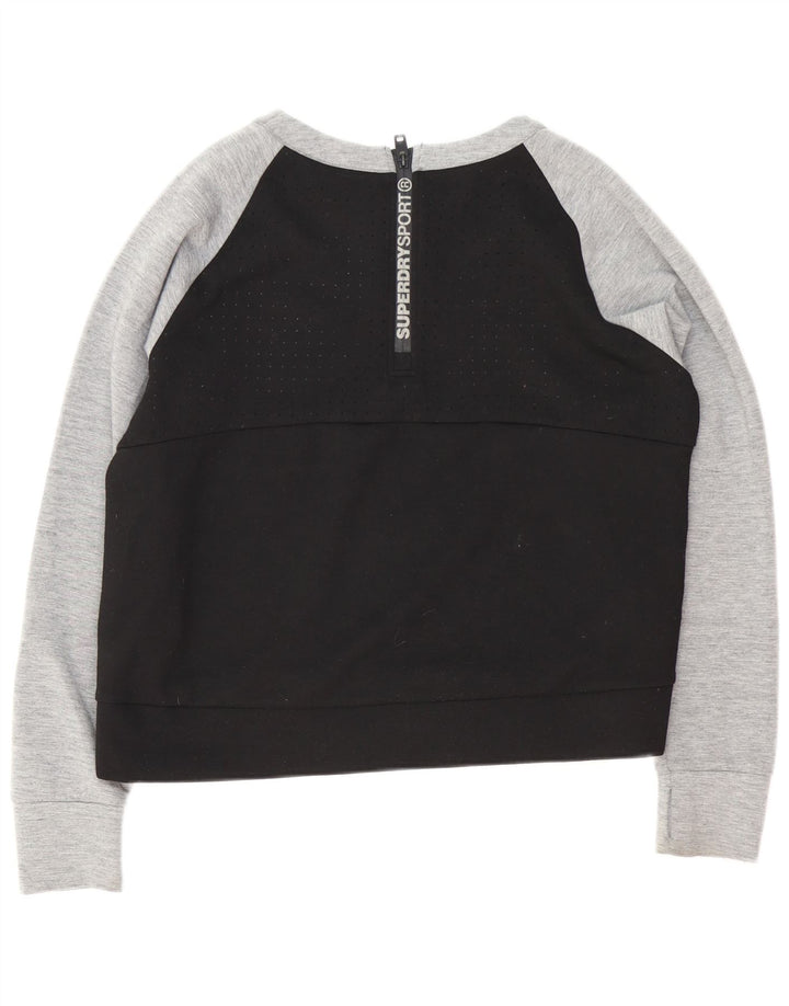 Superdry Grafik-Sweatshirtpullover für Damen, UK 16, Größe L, Schwarz, Farbblock