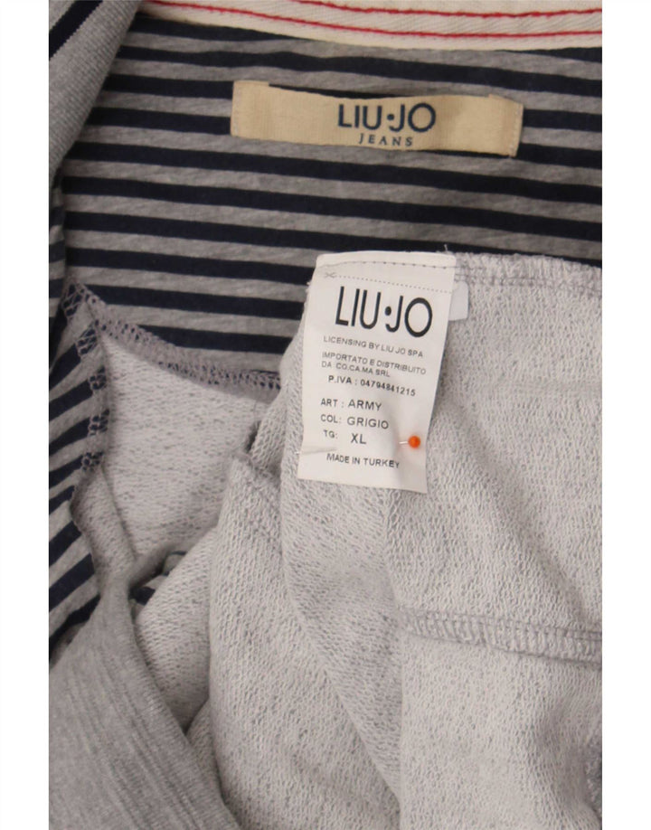 Liu Jo Herren-Trainingsanzug mit grafischem Oberteil, XL, graue Baumwolle