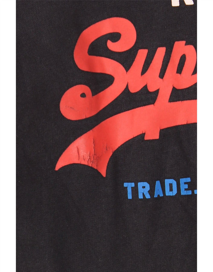 Superdry Herren-Kapuzenpullover mit Grafik, mittelschwarz, Baumwolle