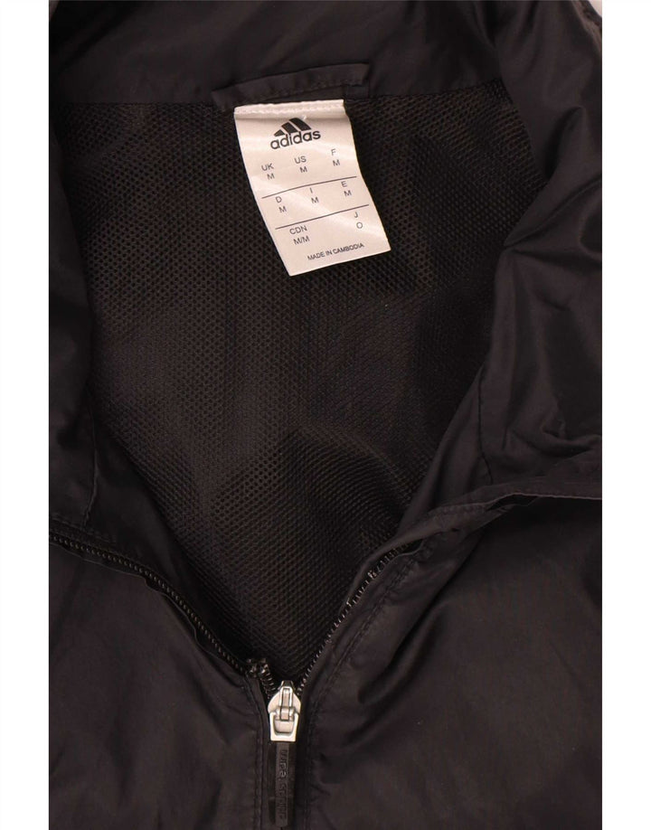 Adidas Herren Regenjacke mit Kapuze UK 38 Medium Schwarz Polyamid