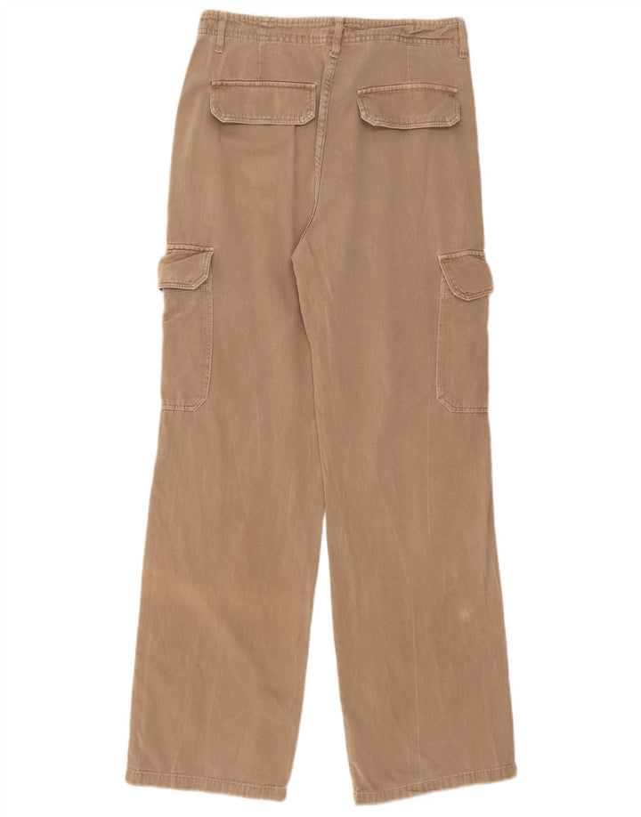 Zara Damen gerade Cargohose EU 40 Medium W30 L31 Beige