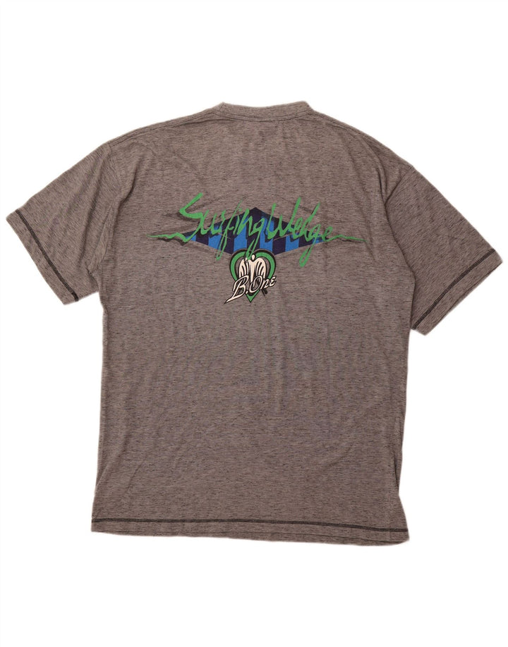 LOTTO Herren-T-Shirt mit Grafik, UK, 44/46, 2XL, grau geflecktes Polyester