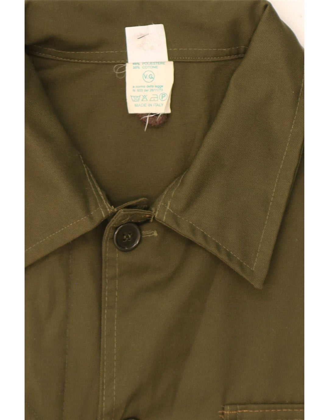 Vintage Herren Utility Jacke IT 52 XL Khaki Polyester