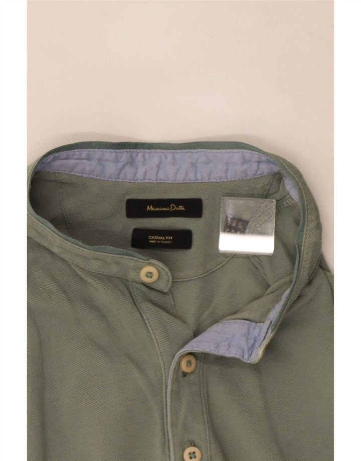 Massimo Dutti Herren Casual Fit Poloshirt Mittelgrün