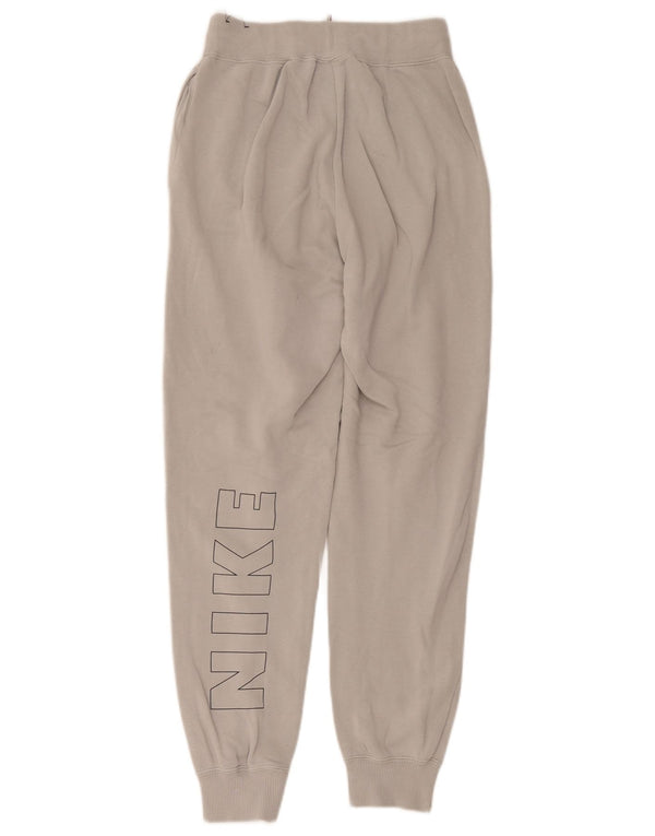 Nike Womens Graphic Trainingshose Jogger UK 6 XS Grau Baumwolle