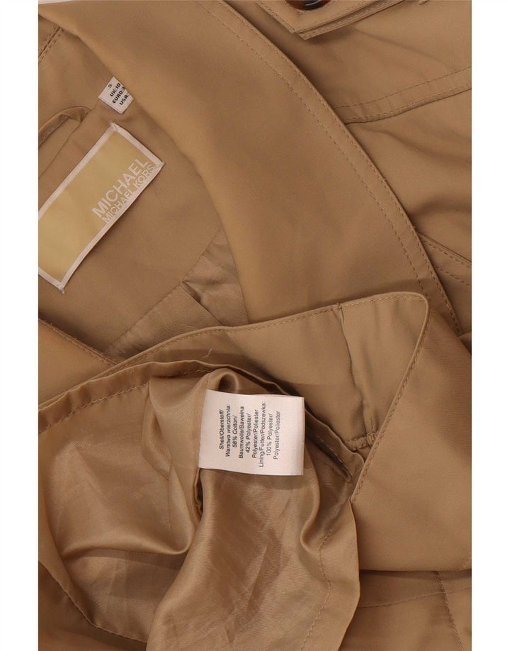 Michael Kors Damen Trenchcoat UK 10 Small Beige Baumwolle