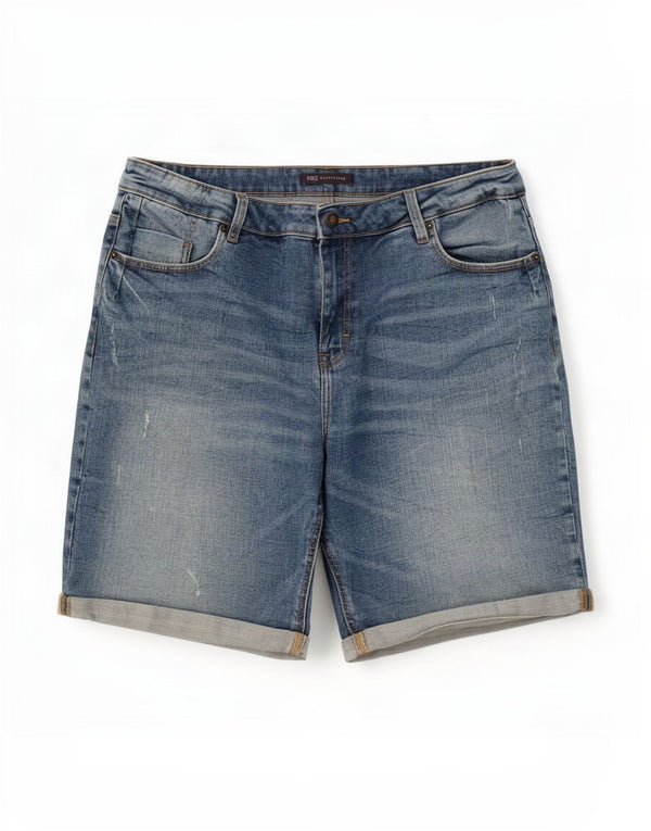 Marks & Spencer Damen Distressed Denim Shorts UK 16 Large W36 Blaue Baumwolle