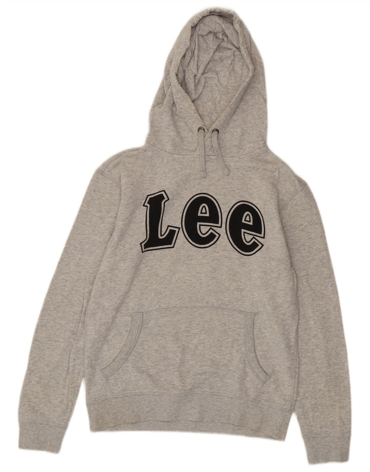 LEE Herren-Kapuzenpullover mit Grafik, Größe S, graue Baumwolle