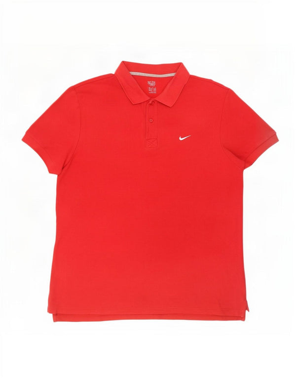 Nike Herren Poloshirt UK 46/48 XL Rote Baumwolle