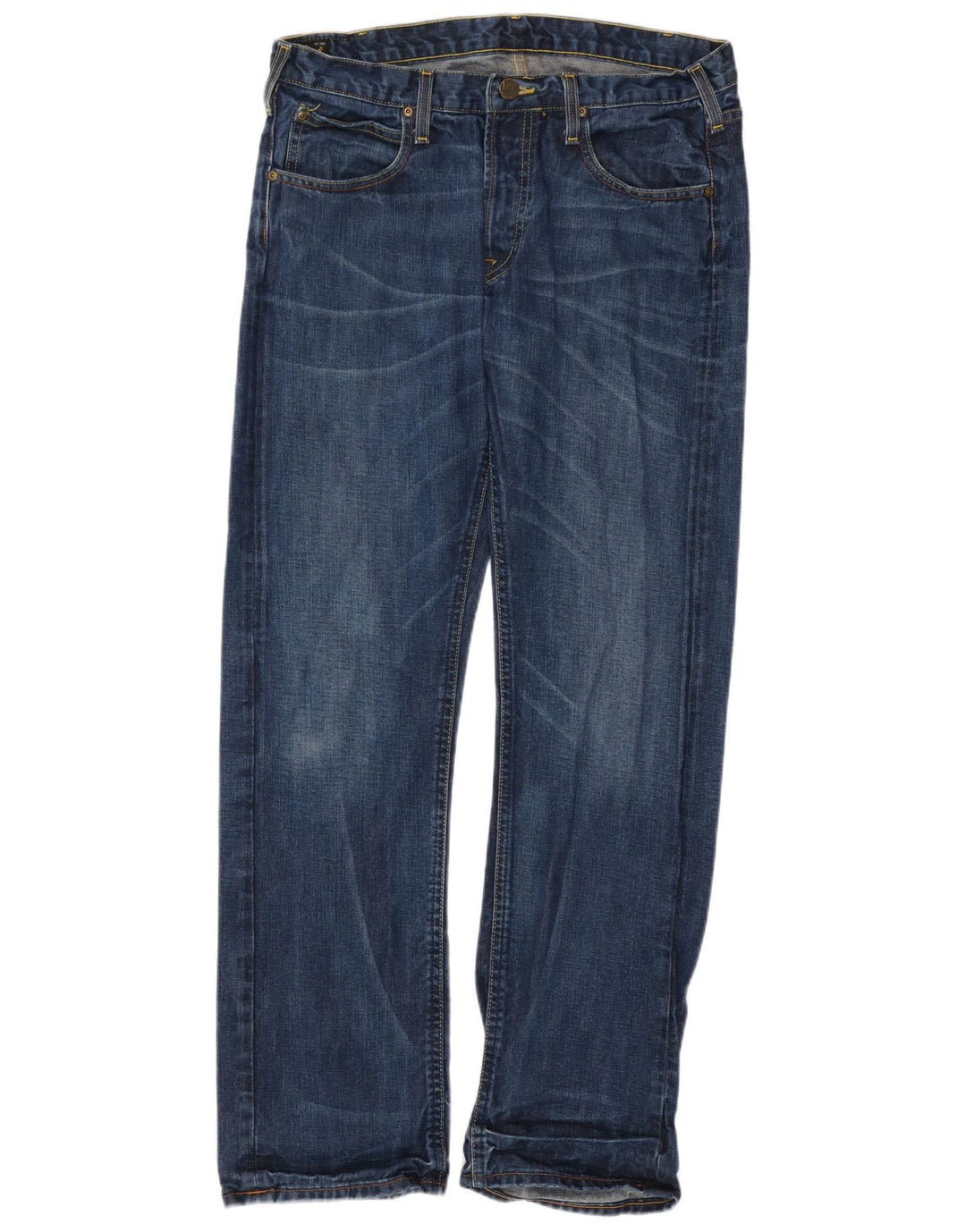 Lee Herren Blake Straight Jeans W34 L32 Blaue Baumwolle