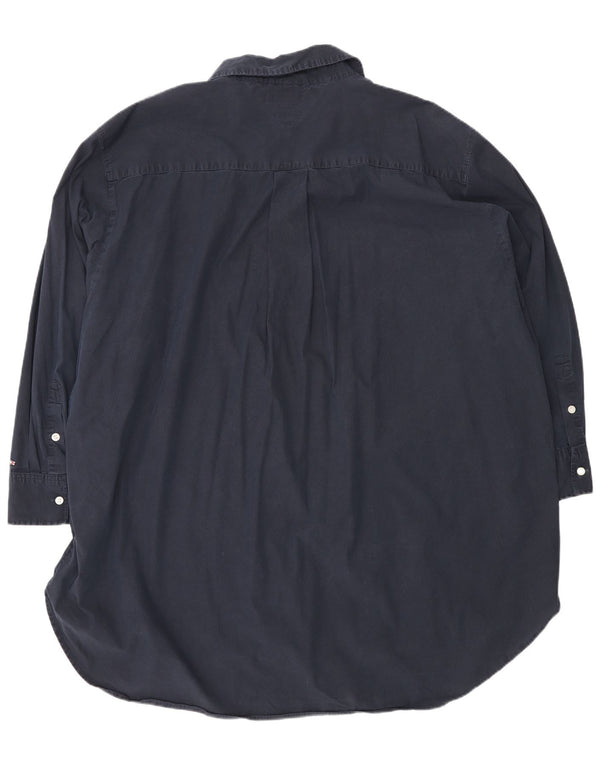 Tommy Hilfiger Damen Langarm-Oversize-Hemdkleid UK 26 5XL Marineblau