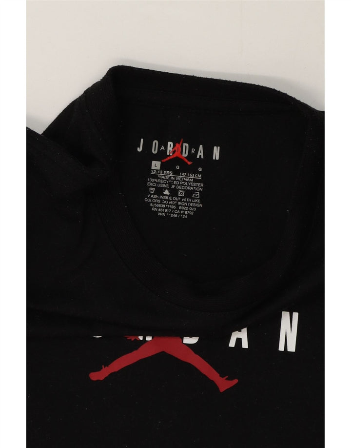 Jordan T-Shirt mit Grafik für Jungen, 12–13 Jahre, Größe L, aus schwarzem Polyester