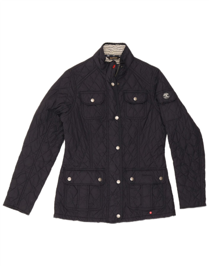BARBOUR Damen Steppjacke UK 10 Small Marineblau Polyamid