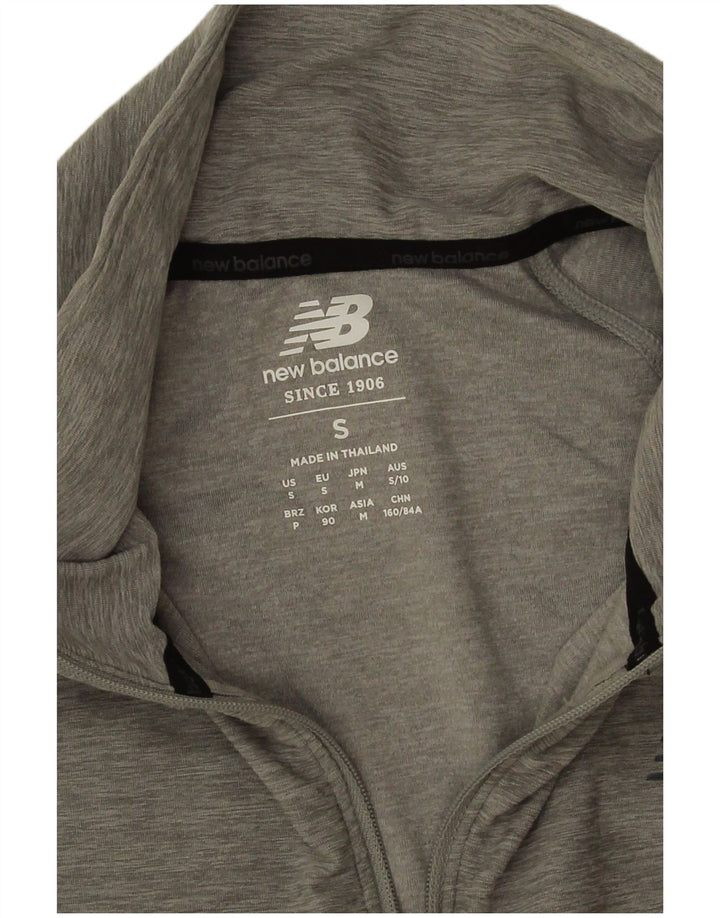 New Balance Damen-Oberteil mit Reißverschluss, langärmlig, UK 10, Größe S, Grau, Polyester