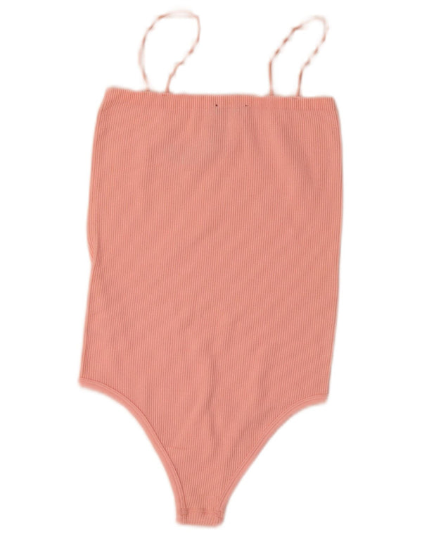 Ärmelloser Damen-Body von Zara, UK 4 XS, rosa Nylon