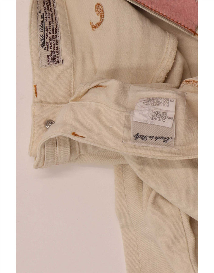 Jacob Cohen Damen Slim Jeans W28 L30 Beige Baumwolle
