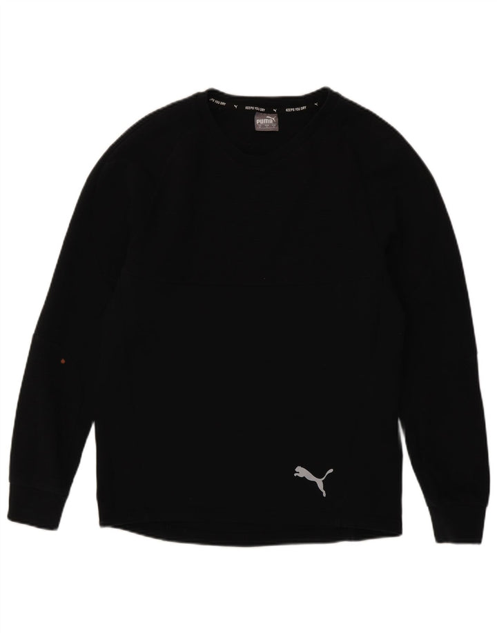 Puma Herren-Top, langärmelig, klein, marineblau, Baumwolle